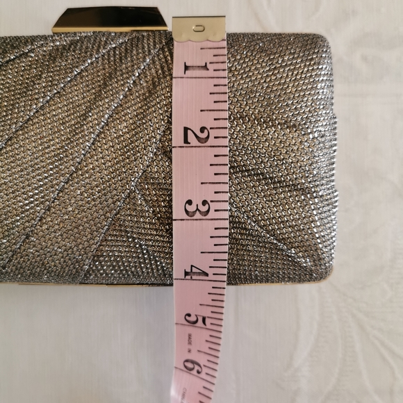 Jessica McClintock Silver Sparkle Evening Bag - Picture 6 of 7